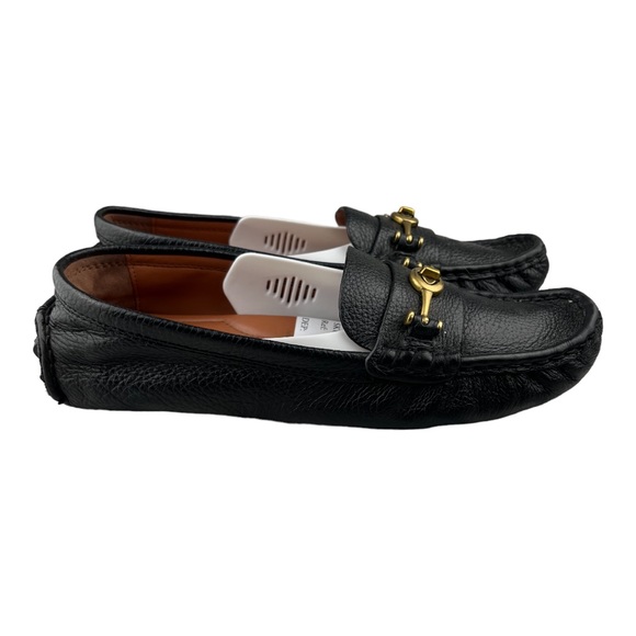 Coach Shoes Womens Coach Black Crosby Driver Leather Loafer Shoe
